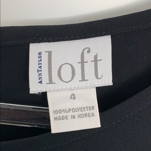 Loft Sheath Dress Black Size 4 sleeveless - Picture 2 of 4